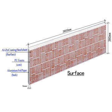 Painel de parede sanduíche de PU de metal para isolamento